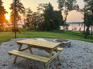 View from the firepit and charcoal grill