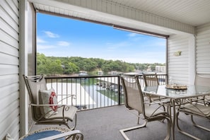 Screened in Porch with a view, complete with a TV & fan!