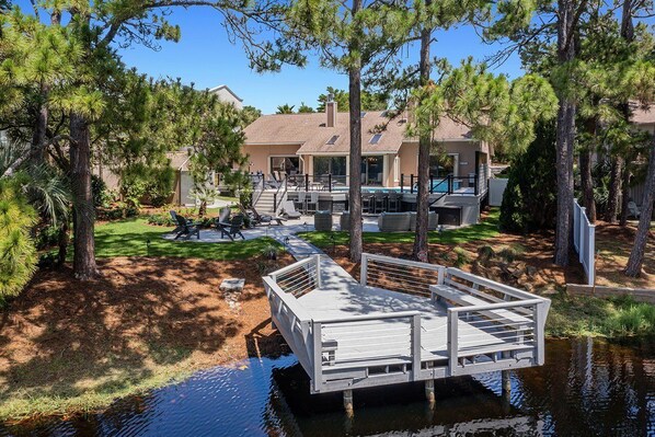 Coastal Soul - Waterfront Vacation Rental House Near Beach with Private Pool, Hot Tub, Fireplace, & Dock on Lake in Miramar Beach, Florida - Five Star Properties Destin/30A