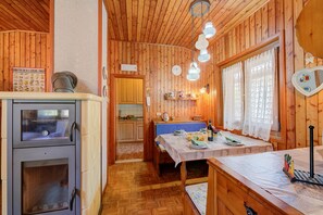 The living room overlooking the kitchen