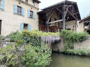 Thé gîte front from beside the mill stream