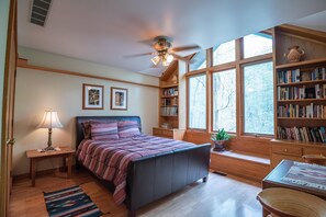 Restful sleep in great sized queen bedroom.
