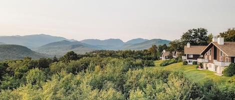 Our hilltop home, with views of Mount Washington.