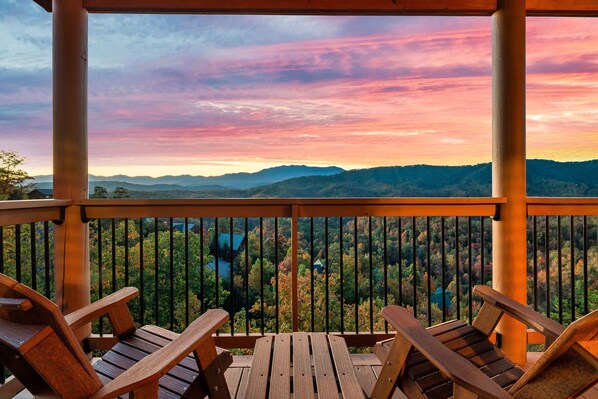 Sit back and soak in these breathtaking views off the back balcony