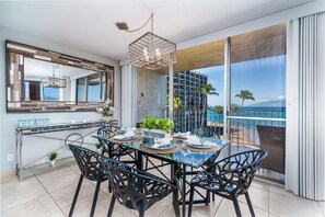 ocean views while dining