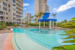 Beautiful resort pool and garden