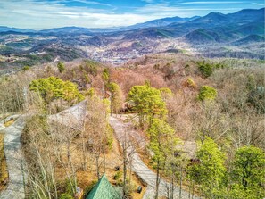 Gatlinburg just to the let of the cabin down the hill. 