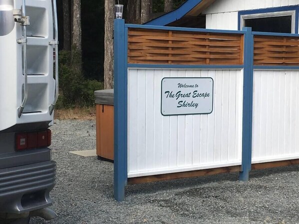 Privacy fence for Hot Tub and Seating area