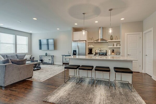 Unit 2 Kitchen and Living Room overview