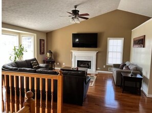 Pull out couch on far right wall.