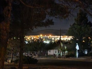 night view of Sul Ross State University campus taken from front porch swing
