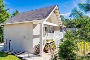Studio is located in the rear of the home