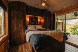 Peaceful bedroom with two closets and valley view