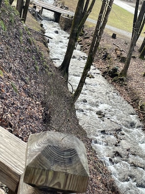 Creekside wraparound deck