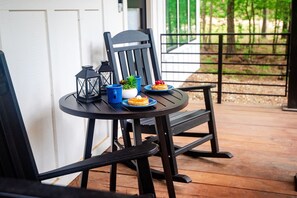 Delight yourself with a tasty breakfast you'll cook up in our fully-equipped kitchen while dining on the front porch or back patio