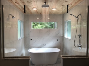 Rejuvenate under this stunning rain shower in the wet room!