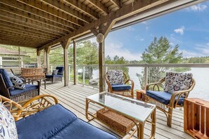Coffee or wine on the deck by the lake