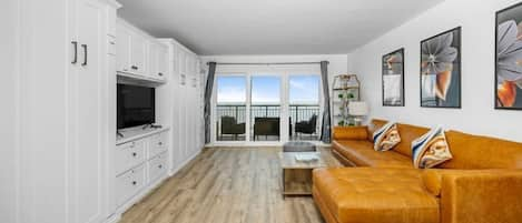 Living room with direct ocean view