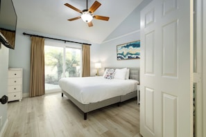 King bed in master bedroom