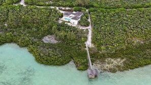 Turtle Pointe, private pool and boat dock.