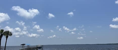 Front yard of condo on the bay.