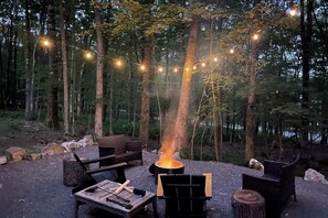 Campfire on the back patio. We love our Breeo fire pit made in Pittsburgh PA