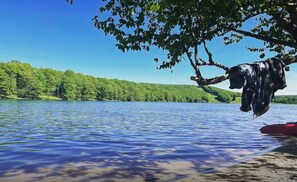 Our favorite spot on the lake is a hidden little cove at the beach