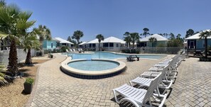 Zero Entry Pool great for relaxing and watching the kids play. 