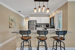 Fully stocked kitchen with everything you'll need for a home cooked meal