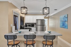 Fully stocked kitchen with everything needed for a home cooked meal