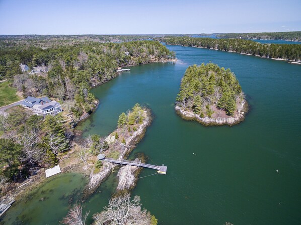 
Aerial view of the oceanfront property