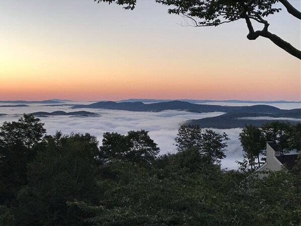 Summer sunrise view from our wrap around deck