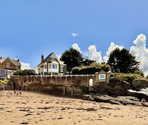 View onto the house from the beach. Direct access to the beach with private door
