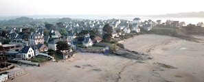 Aerial view on the beach of St-Sieu showing exact location of the house.