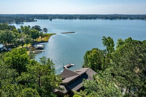 Aerial view of the house looking out