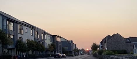 Bearna village at sunrise, the apartment is on the main street.