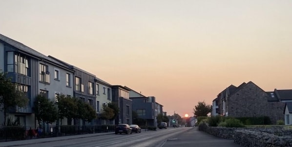 Bearna village at sunrise, the apartment is on the main street.