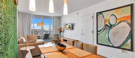 Serene Living Room with a View - Dining Table