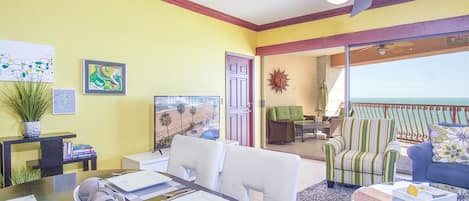 Lots of vibrant color in the main living area