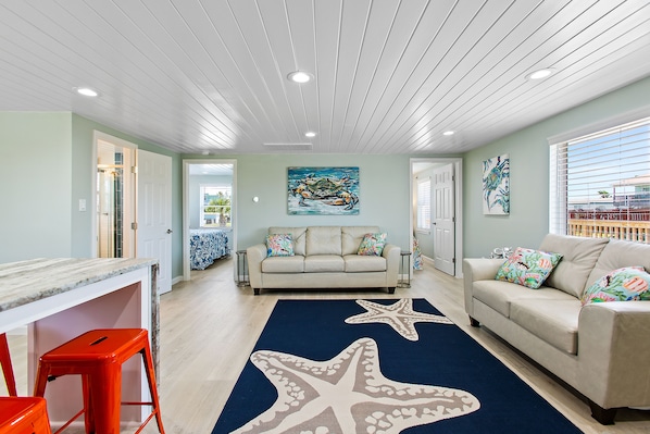 100% Remodeled Home w/Breathtaking Sunsets/Sunrises & Waterfront. Open Concept.