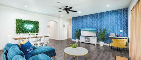 Colorful and Spacious Living Room