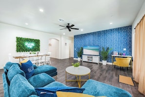 Colorful and Spacious Living Room