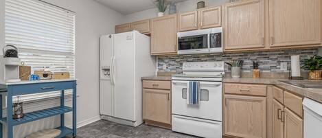 Spacious kitchen with everything you need to enjoy your stay!  