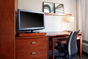 In-room Amenites: Flatscreen TV and workdesk