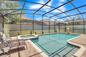 Pool area with privacy panels