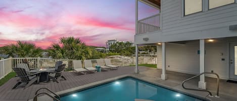 Dock 'N Dune 30A Lake Front and Gulf Views vacation Rental! Guests enjoy the private Heated pool!