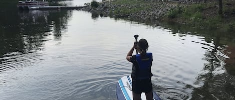 Paddle board right off the dock 