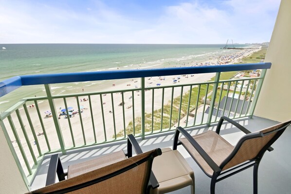 Beautiful beach and south coastline views from your private 10th floor balcony.