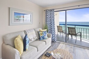 Oversized living room with lots of seating options.