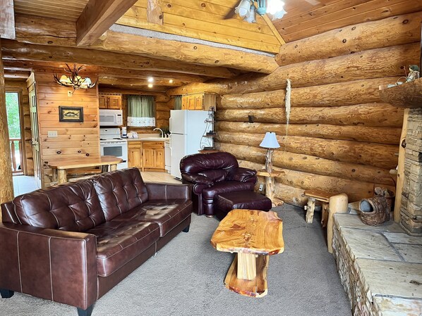 Indoors, Hardwood, Stained Wood, Refrigerator, Couch